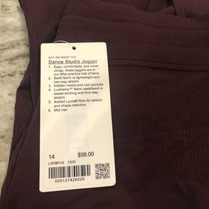 Brand new lululemon Dance studio joggers